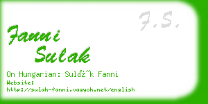 fanni sulak business card